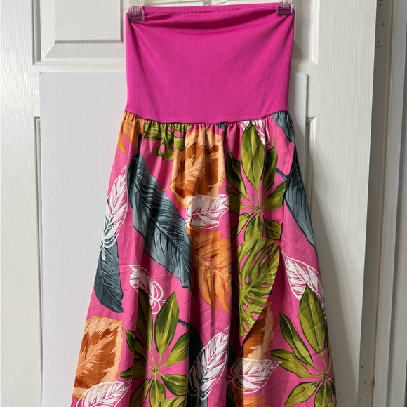 SHEIN Strapless Sundress, S, Fuchsia Top with Multicolored Full Skirt NEOT - Picture 1 of 16